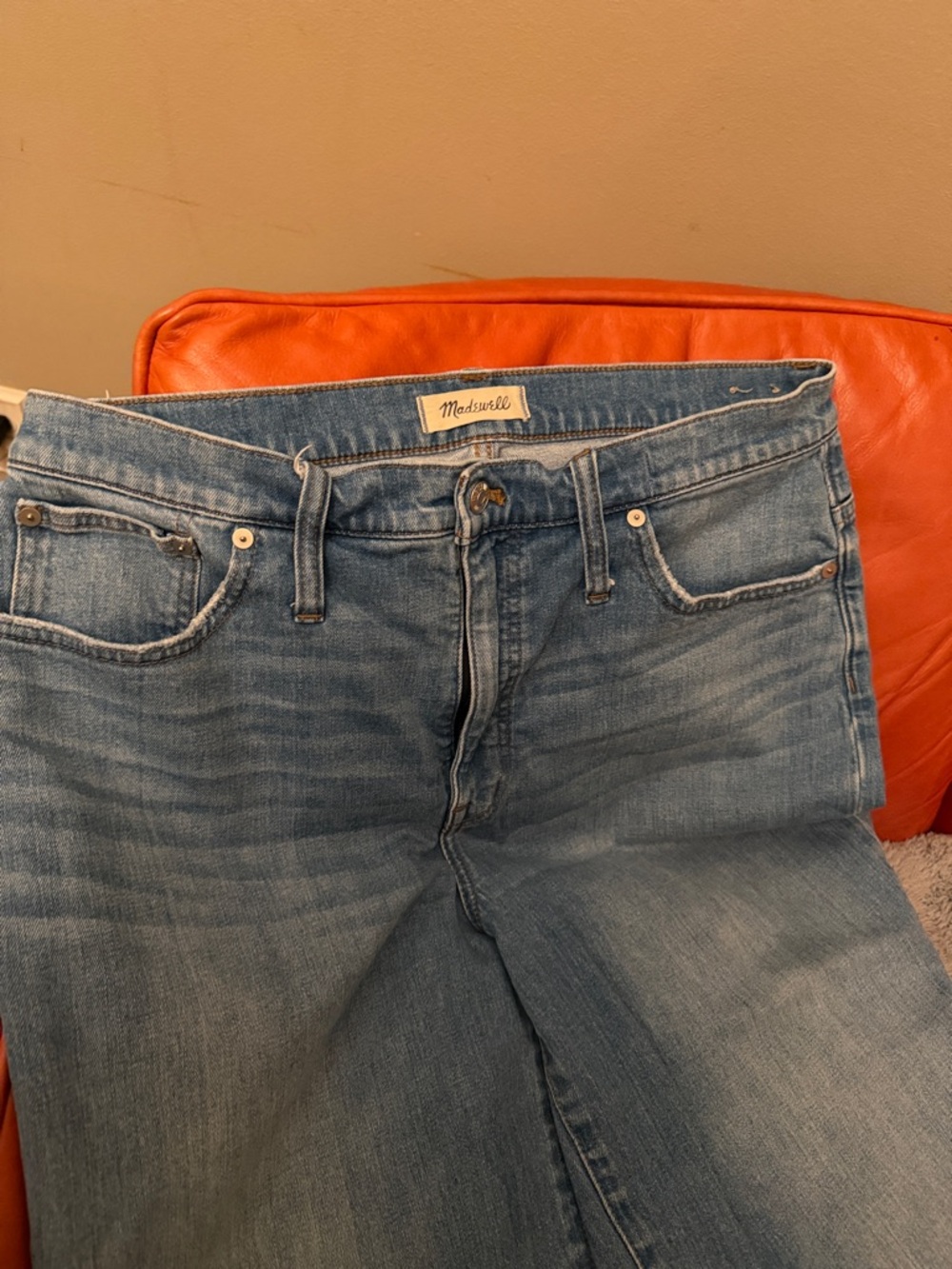 Madewell Women's Light Wash wide leg crop